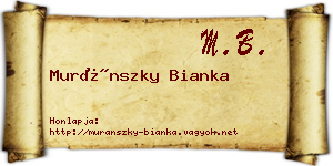 Muránszky Bianka névjegykártya